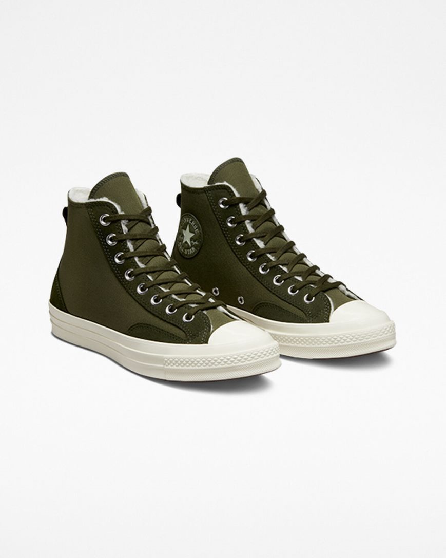 Tenisi Inalti Barbati Converse Chuck 70 Captusite Colorblock Masline Verzi Verzi | RO 13ZNY0321